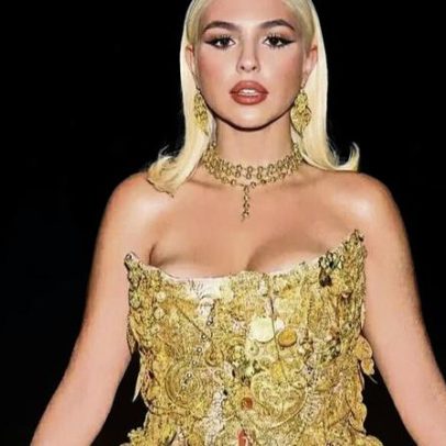 Bárbara Bandeira usa vestido de joias avaliado em 90 mil euros