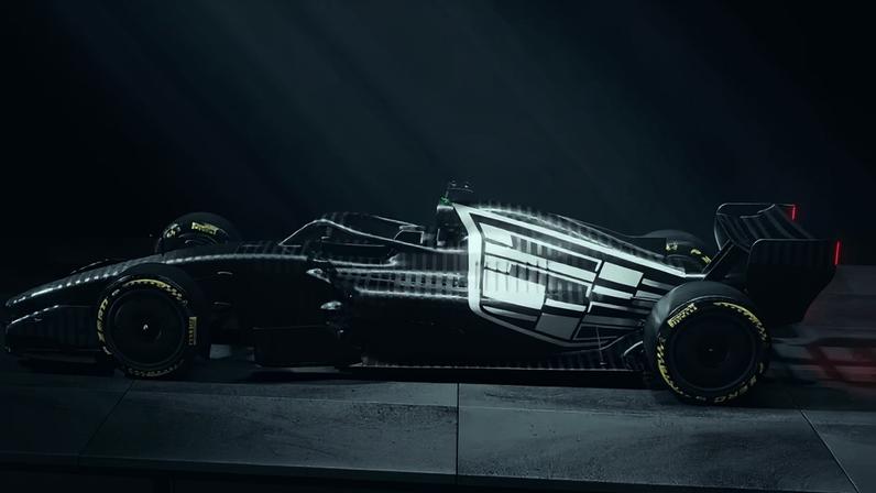 A pintura provisória do estreante Cadillac de Fórmula 1 (foto Cadillac)