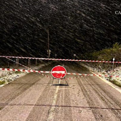 Neve fecha estrada de acesso à Serra da Marofa