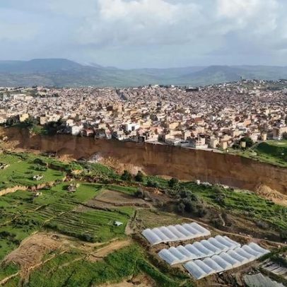 Cidade siciliana à beira de precipício após deslizamento de terras