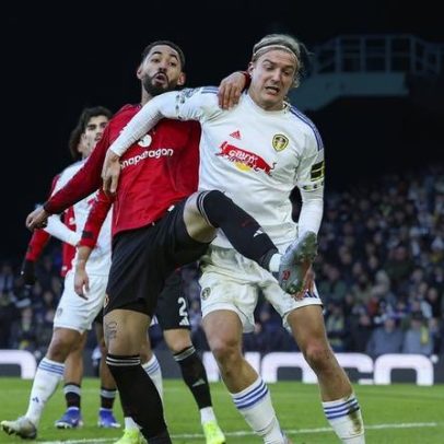 Leeds e Manchester United empatam após dois golos em três minutos