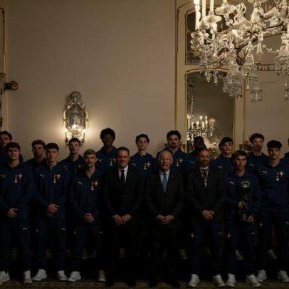 Campeões do Mundo de sub-17 são condecorados por Marcelo Rebelo de Sousa