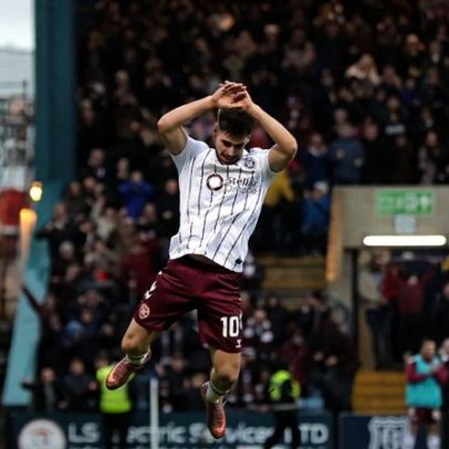 Braga decisivo mantém Hearts na liderança do campeonato escocês