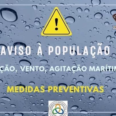 Chuvas, ventos e agitação marítima com queda de neve