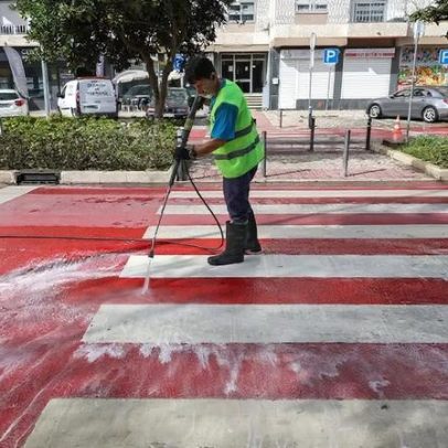 Setúbal inicia lavagem de passadeiras para melhoria do passeio público