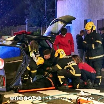 Colisão violenta em cruzamento de Santiago de Bougado fere sete pessoas