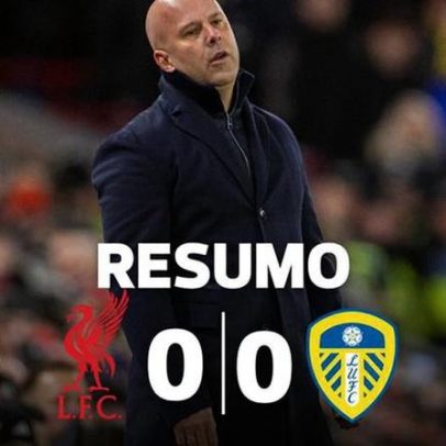 Leeds impede a sequência vitoriosa do Liverpool