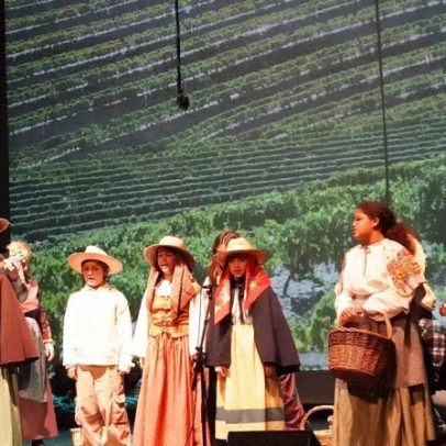Alunos celebram em palco o Alto Douro Vinhateiro