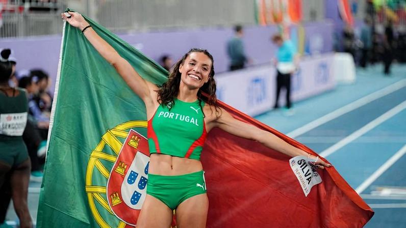 Patrícia Silva nos Mundiais de pista curta na China 2025. Foto FPAtletismo