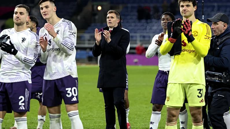 Fletcher com os jogadores do United