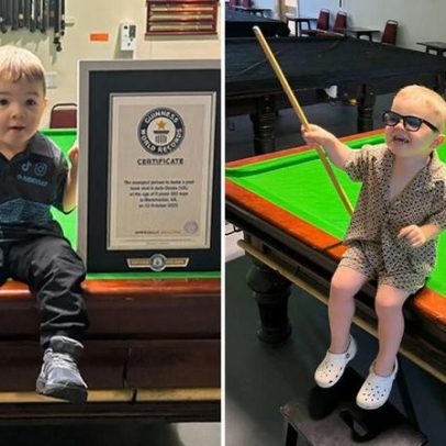 Prodígio de dois anos bate recordes do Guinness a jogar snooker