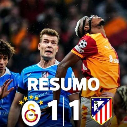 Atlético Madrid não supera Galatasaray em ambiente tenso na Turquia