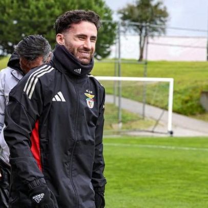 Rafa volta ao treino no Seixal e já sorri no Benfica