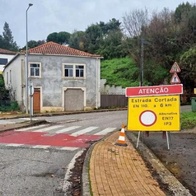 EN110 cortada ao trânsito no Miradouro do Sr. Justo, Coimbra