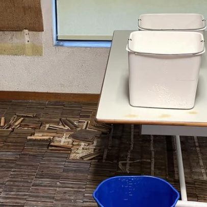 Chuva atinge a Escola Básica do Agro Velho em Aver-o-Mar