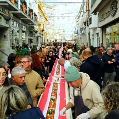 Bolo-rei de 50 metros em Beja ultrapassa torre de menagem do castelo