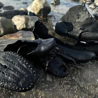 Mistério à beira-mar: centenas de sapatos aparecem na costa