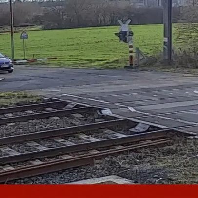 Automobilista foge à polícia belga pela linha do comboio
