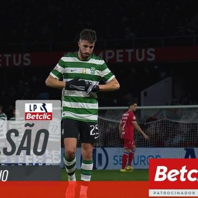 Lance levou à expulsão de Gonçalo Inácio frente ao Gil Vicente