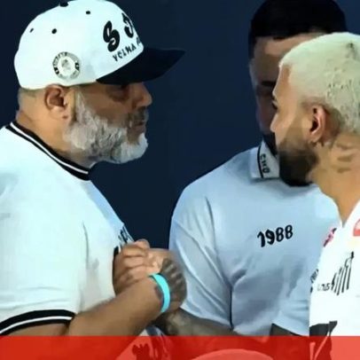 Gabigol alvo de ameaça durante conferência de apresentação no Santos