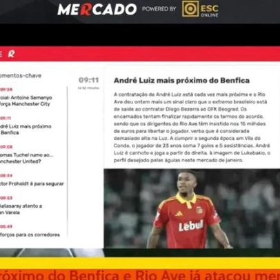 André Luís à vista na Luz; Sporting reorganiza-se e City abre cordões à bolsa