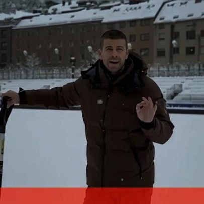 Relvado do FC Andorra com 28 cm de neve, Piqué ajuda com a pá
