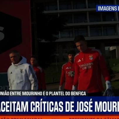 Benfica: plantel aceita críticas de Mourinho; relação permanece
