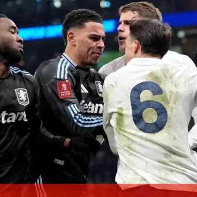 João Palhinha envolvido em confusão no final Tottenham-Aston Villa