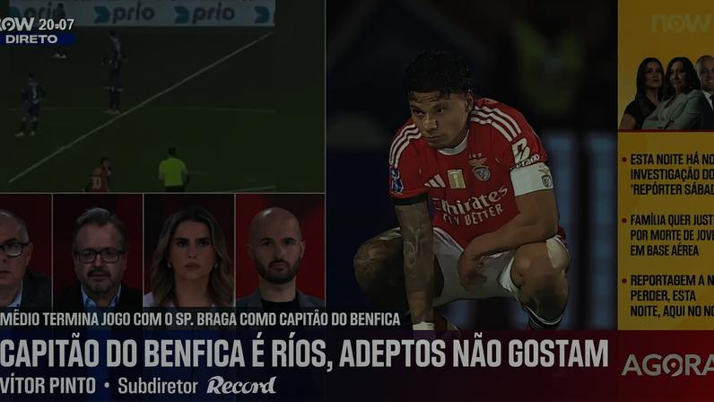 Vítor Pinto e o estatuto de capitão de Ríos: «Braçadeira do Benfica não pode ser tratada de uma forma tão ligeira»