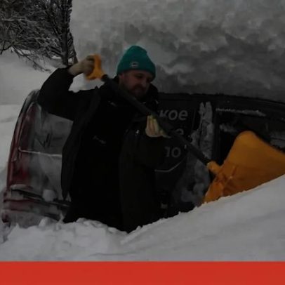 Tempestade provoca forte queda de neve no Extremo Oriente da Rússia