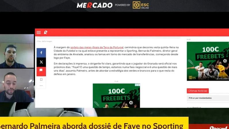 Sporting confirma chegada de Faye em breve e mantém plantel fechado