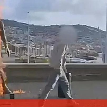 Homem incendeia estátua de Cristiano Ronaldo no Funchal