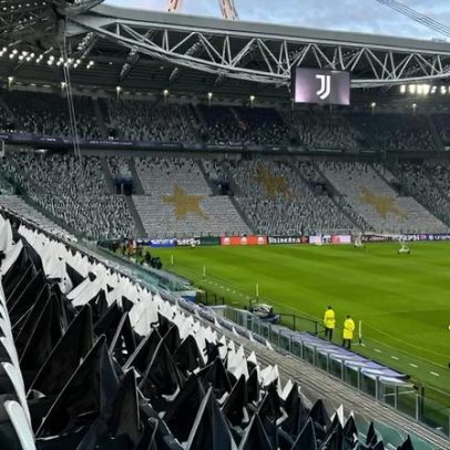 Juventus enche estádio de bandeiras antes da final com o Benfica
