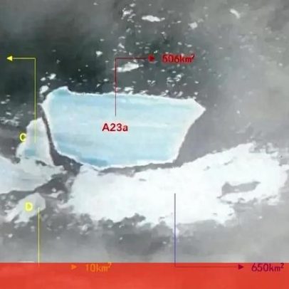 Imagens de satélite mostram desintegração do maior iceberg já registrado