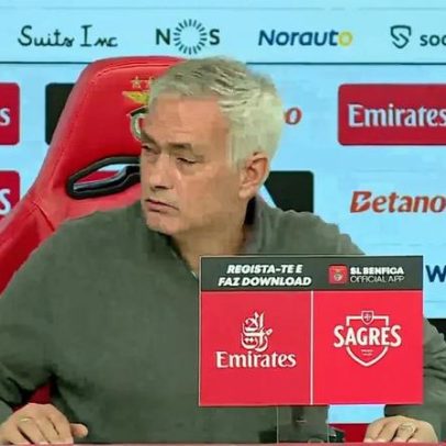 Alarme interrompe conferência de Mourinho no Estádio da Luz