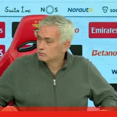 Alarme interrompe conferência de Mourinho no Estádio da Luz