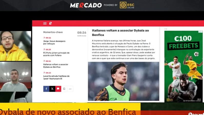 Mercado Record: Dybala volta à rota da Luz e FC Porto tem mais um reforço à vista