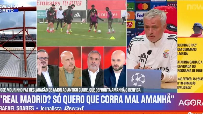 José Mourinho e Álvaro Arbeloa trocaram elogios antes do Benfica-Real Madrid, na fase de liga da Liga dos Campeões.