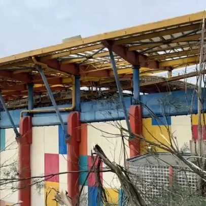 Imagens mostram destruição no Estádio Dr. Magalhães Pessoa, Leiria