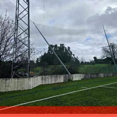 Clubes em Famalicão afetados pelo mau tempo com risco de poste atingir área de serviço