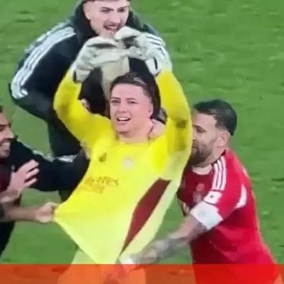 Esposa de Trubin viu golo épico do guarda-redes do Benfica frente ao Real Madrid