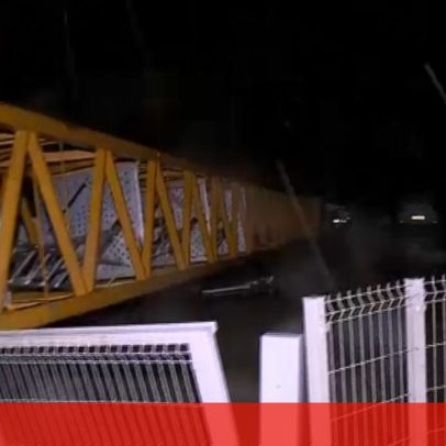 Estruturas de grandes dimensões tombadas em Leiria após depressão Kristin