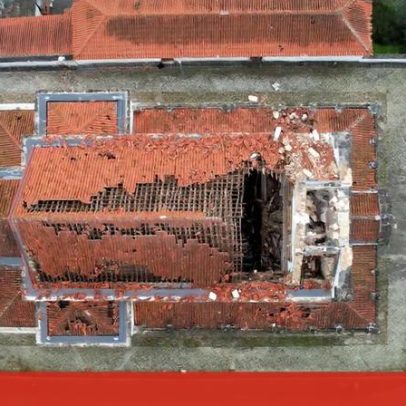 Drone revela os estragos da tempestade Kristin em Portugal
