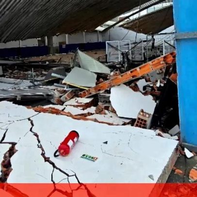 Temporal destrói o pavilhão da Associação Recreativa Amarense