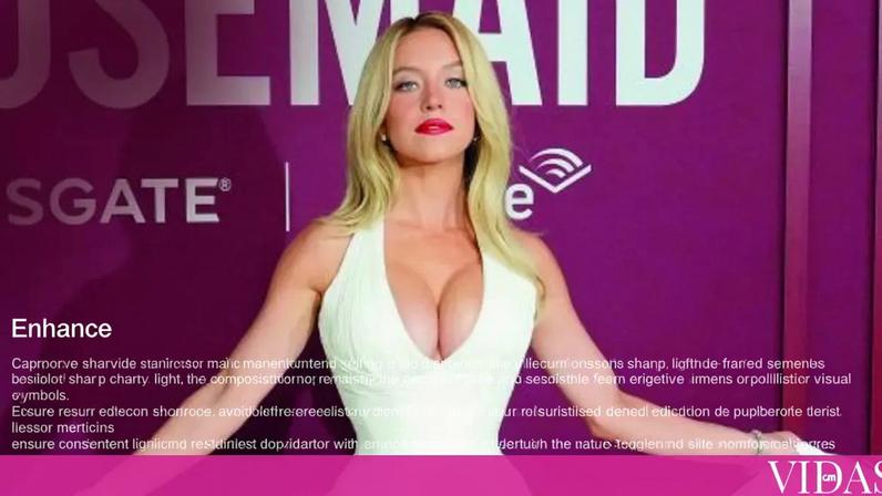 Sydney Sweeney veste um vestido branco na antestreia de