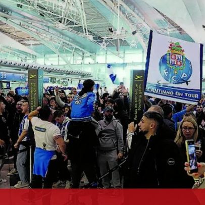 Mais de 200 adeptos foram ao aeroporto apoiar o FC Porto