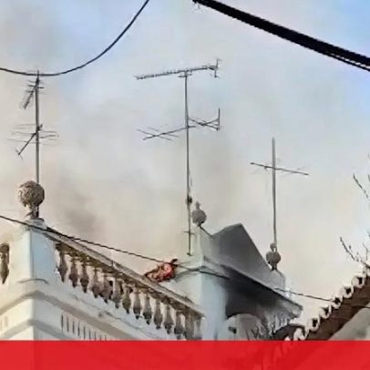Incêndio deflagra em prédio no Largo das Olarias, Lisboa