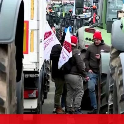Centenas de agricultores protestam contra Mercosul no Parlamento Europeu