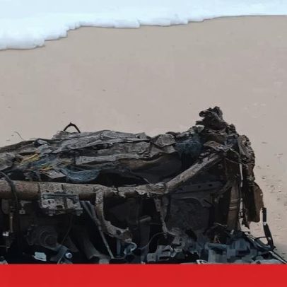 Carro de Maycon Douglas aparece no areal da Nazaré