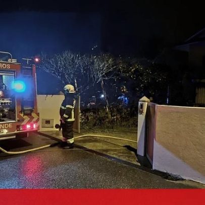 Casal ferido em incêndio na garagem de habitação em Esposende